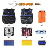 Kids Tactical Vest Kit for Nerf Guns Series with Refill Darts,Dart Pouch, Reload Clips, Tactical Mask, Wrist Band and Protective Glasses,Nerf Vest Toys for 4 5 6 7 8 9 10 11 12 Year Boys(2 Pack)