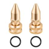 Feekoon 2 Pack Brass Adjustable Nozzle Replacement Compatible with Roundup 181331, All Brass Screw on Cone Nozzle Repair Kit having Gaskets Compatible with Scotts, Roundup, Smith Lawn, Garden Sprayer