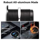 Obeaming 12V USB Outlet All-Aluminum QC 3.0 USB-A & USB-C PD3.0 Dual High-Speed Charger Socket, Recessed Mount Type-A Type-C Port for Camper Van Trailer RV Boat Truck (Small Version)