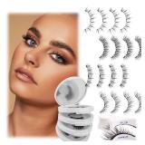 FADLASH Magnetic Eyelashes with Applicator Natural Look Magnetic Lashes Reusable 4 Pairs False Eyelashes Kit Easy to Wear and Remove (KS01+B1+MC+K8)