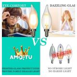 E12 Type C 2200k 40 Watt Equivalent Frosted LED Bulb Candelabra Candle Dimmable Small Base Chandelier Light Ideal for Dining Rooms Living Rooms and bedrooms Long Lasting Light for Cozy Settings