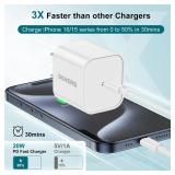 DGVERS Fast Charger for iPhone 17 16 15 Charger Fast Charging 3Pack, 3+6+10ft USBC to USBC Cable Cord &20W Type C Block for iPhone 17/17 Air/17 Pro Max/17 Pro/16 15 Pro Max/Pro/Plus,iPad Pro/Air/Mini