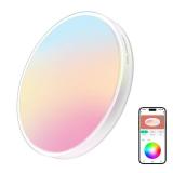 LEPOWER-TEC Smart Ceiling Light, RGBWW Flush Mount Ceiling Light, 3200 LM Dimmable LED lights Fixture, Compatible Alexa, 2700K-6500K, 28 Preset Scenes, for Bedroom Kitchen Living Room, 13 Inch, 1 Pack