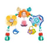 UTOPLIKEY Adjustable Baby Stroller Arch Toy, Car Seat Toys for Infants 6-12 Months Hanging Toy Bar Attachment with Mirror & Sound, Crib Comfort Gift for Birthday, Baby Shower