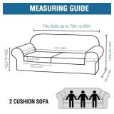 H.VERSAILTEX Real Velvet Plush 3 Piece Stretch Sofa Covers Couch Covers for 2 Cushion Couch Sofa Slipcovers Width Up to 90 Inch Feature Thick Soft Stay in Place (Large Sofa, Taupe)