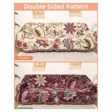 Shesyuki Boho Throw Blanket for Bed Couch Sofa Reversible Cotton Bohemian Travel Quilt Mexican Muslin Blanket Tapestry Hippie Room Decor Outdoor Blanket Double Sided (Boho Flower Dark 4 60\"x80\")