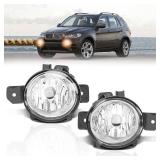TangMiGe Fog Lights compatible with BMW X1 E84 2012-2015 with M Package sport bumper, X3 E83 2007-2010, X5 E70 2007-2013, 63176924655 63176924656, 1 Pair (Clear)