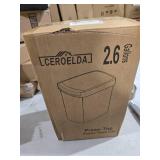 CEROELDA 3 Pack Bathroom Trash Can with Lid, 10L/2.6 Gal Small Garbage Can with Press Top Lid, Slim Plastic Waste Basket for Toilet, Office, Bedroom (Muti 1, 3 Pack)