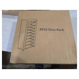 Calmootey 9 Tier Shoe Rack Organizer,Portable Shoe Shelf with Nonwoven Fabric Cover for Closet Hallway,Bedroom,Entryway,Black