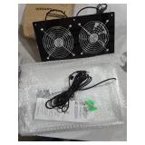 HNRLOY Solar Exhaust Fans & Powered Fan with 15W Panel & 2-Pack High-Speed Brushless DC Fans,Solar Ventilation Fan for Greenhouses, Chicken Coops, Attics, Barns, Sheds & Dog Houses