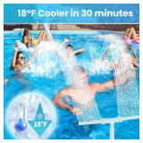 Dual Spray Pool Fountain, 10-20°F Cooler Water for Above/In-Ground Pools, Dual Spray Waterfall Sprinkler Fountain, Adjustable Waterfall Cooling and Relaxation