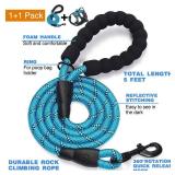 tobeDRI No Pull Dog Harness Adjustable Reflective Oxford Easy Control Medium Large Dog Harness with A Free Heavy Duty 5ft Dog Leash (L (Neck: 18\"-25.5\", Chest: 24.5\"-33\"), Blue Harness+Leash)