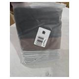 Modern Farmhouse Decorative Throw Pillow Covers 20X20 Set of 2 Black Striped Linen and Faux Leather Pillow Covers for Couch Sofa Bedroom Livingroom Neutral Accent Cozy Cushion Covers