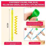 30 Pieces Heatless Waves Curlers Spiral Curls Styling Kit No Heat Hair Waver Spiral Curlers Rollers with 2 Pieces Styling Hooks for Most Hairstyles (45 cm, Mixed Color)