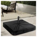 Rileytee Patio Umbrella Base Cover,Outdoor Heavy Duty 600D Waterproof Anti-UV Square Umbrella Stand Base Covers (25\"L x 25\"W x7\"H-Black)