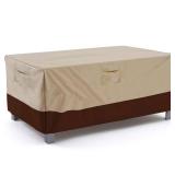Vailge Rectangular/Oval Patio Table Cover, Heavy Duty and Waterproof Outdoor Lawn Patio Furniture Covers, Large Beige & Brown