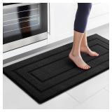 GRANNY SAYS Kitchen Mats for Floor, 47 x 20, Kitchen Rugs Non Slip Washable, Thick Floor mats for Kitchen, Laundry, Kitchen Carpet Non Skid, Black