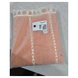 Deeprove Orange Boho Curtains 84 inches Long with Tassel for Bedroom Living Room, Bohemian Farmhouse Terracotta Cotton Linen Burnt Country Window Treatments Fall Halloween Decor, W52 x L84, 1 Panel