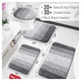 OLANLY Bathroom Rugs Mat 30x20, Extra Soft Absorbent Microfiber Bath Rugs, Rubber Backing, Quick Dry, Machine Washable Bath Mats for Bathroom Floor, Tub and Shower, Home Decor Accessories, Grey