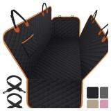 ELONGRIVER Dog Car Seat Cover for Back Seat Hammock 600D Waterproof Car Seat Protector for Dogs with Anti-Slip Scratch Proof Dog Seat Cover for SUV Truck Black with Orange Standard Size
