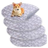 Clysee 4 Pack Washable Whelping Pad Whelping Supplies Absorbent Reusable Puppy Training Pads Reusable Dog Mat for Floor Non Slip Washable Pee Mat for Dogs(Gray,36 Inch)