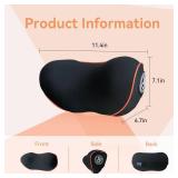 SPRFUFLY Really Comfy Car Headrest Pillow, Car Pillow for Driving with Adjustable Strap, Space Memory Foam Neck Pillow, Breathable Removable Cover - Travel Neck Pillow(Lightorange Side Rope)