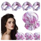 8PCS Heatless Hair Curler, Satin Heatless Hair Curler 4 Sets, Hair Rollers for Heat-Free Curls with Hair Caps, Heatless Curlers for Long Hair, Sleep-In Curling Rod Headband