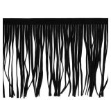 uxcell 2 Yards 12 Inch PU Leather Suede Fringe Trim Double Side Leather Sewing Tassel Fringe for DIY Sewing Dress Crafts Skirt Decoration, Black