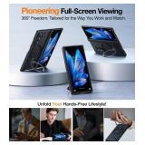 TORRAS 360 Spin Magnetic Stand for Galaxy Z Fold 7 Case, MIL-Grade Hinge Protection, Fit for Magsafe, 360 Kickstand & Ring Holder, Armor Hard Slim Case for Samsung Galaxy Z Fold 7, Black