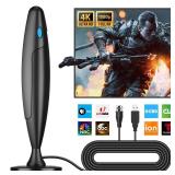 TV Antenna Indoor,Antenna for Smart TV for Long Range Reception and All Smart/Old TVs, HD Digital Antenna with Amplifier Signal Booster for Local Channels,Supports 4K 1080p