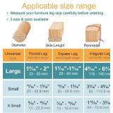 32 Pcs Chair Leg Floor Protectors - Silicone Felt Pads, Scratch-Proof & Noise-Free, Easy Smooth Moving, Large Size (Fits Round Chair Legs: 1-5/16\" to 2\" Diameter)