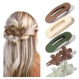 Yanibest 5 Pcs Flat Hair Clips - Stylish Lay Flat Claw Clips for All Hair Types,Multi-Styles Matte Non-slip Hair Clips for Women Girls Wedding Prom Party Hair Decorations