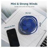 EasyAcc USB Small Desk Fan, Slumber Pod Fan [360°Rotatable Head &Powerful ] 3 Speeds Portable Personal Table Travel Fan for Sleeping Desk Cruise Ship Dorm Bedroom Office (No Battery)