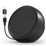 ABRRU USB Computer Speaker for Laptop, External Speakers for Desktop Computer with Crystal Clear Sound, Rich Bass and Volume Buttons, Plug-N-Play (Black)