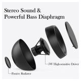 ABRRU USB Computer Speaker for Laptop, External Speakers for Desktop Computer with Crystal Clear Sound, Rich Bass and Volume Buttons, Plug-N-Play (Black)