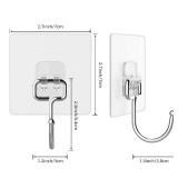 Large Hooks for Hanging Heavy-Duty 44Ib(Max) 10 Packs, Wall Hangers without Nails Self-Adhesive Traceless Clear and Removable, Waterproof and Rustproof Multiple Uses for Bathroom Kitchen Home