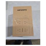 HANYCONY Power Strip Surge Protector, 5 Ft Exetnsion Cord with Multiple Outlets, Outlet Extender with 4 USB Ports, Flat Plug, Wall Mount for Home Office Dorm Room Essentials, ETI Listed, Black