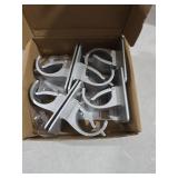 6PCS No Drill Curtain Brackets, Self-Adhesive Rod Holders, Universal Plastic Nail Free Adjustable, Curtain Hooks for Rods Less Than 1.57 Inch Diameter (Sliver)