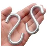 AMZFULY 304 Stainless Steel S Hooks Heavy Duty,Outdoor Rust-Free Strong Industrial Grade Quality Utility Hooks 3.2 Inch /2 Pack