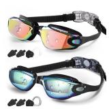 COOLOO Swim Goggles Men or Women, 2 Pack Swimming Goggles