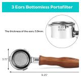 Casabrews 58mm Bottomless Portafilter, 3 Ears Espresso Portafilter with Filter Basket and Puck Screen, Compatible with CASABREWS 5700 Series, Neutron Pro, Ultra and 4700Gense,