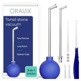 Oravix Tonsil Stone Vacuum, Tonsil Stone Remover Vacuum Suction, Tonsil Stone Cupping Tool, Tonsil Stone Removal Tool with Suction, Tonsil Stones Removal Vacuum, Tonsil Stone Extractor - 3 in 1 Kit