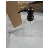 Rail19 Fluted Glass Nouveau Soap Dispenser with Metal Soap Pump - Lotion & Liquid Hand Soap for Kitchen and Bathroom, 12oz (Farmhouse Bronze)