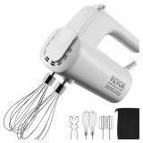 VEVOR Digital Electric Hand Mixer, 5-Speed, 200W Portable Electric Handheld Mixer, with Turbo Boost Beaters Dough Hooks Whisks Storage Bag, Baking Supplies for Whipping Mixing Egg Cookie Cake Cream