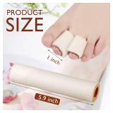Tondiamo 6 Pieces Foam Toe Protector Sleeves Foam Bandages Tube Toe Cushion for Feet, Bunion, Hammer, Callus Corn, Bliste, Pain Relief(Medium,Beige)