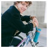 IDEUS Insulated Stainless Steel Water Bottle with 2 Leak-Proof Lids, Thermal Water Flask for Hiking Biking, 18oz, Blue Atoll