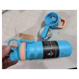 IDEUS Insulated Stainless Steel Water Bottle with 2 Leak-Proof Lids, Thermal Water Flask for Hiking Biking, 18oz, Blue Atoll