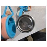 IDEUS Insulated Stainless Steel Water Bottle with 2 Leak-Proof Lids, Thermal Water Flask for Hiking Biking, 18oz, Blue Atoll