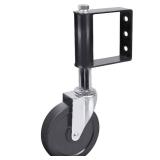 Ronlap Gate Wheels for Wooden Gate, Gate Caster Wheel Spring Loaded for Metal Tube Swing Gate Fence Gate Wheel for Gates Heavy Duty Farm Vinyl Gate Rollers, 220 Lbs, 4 Inches with Brake, 2 Pack, Black