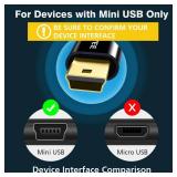 AGVEE 2 Pack 6.6ft Mini USB Cable, Braided Durable USB-A to Mini-B Charger Charging Cord for TI-84, Garmin GPS, Go-Pro Hero 4 3 2 HD, PS3 Controller, Canon Camera, Blue Yeti Microphone, Red